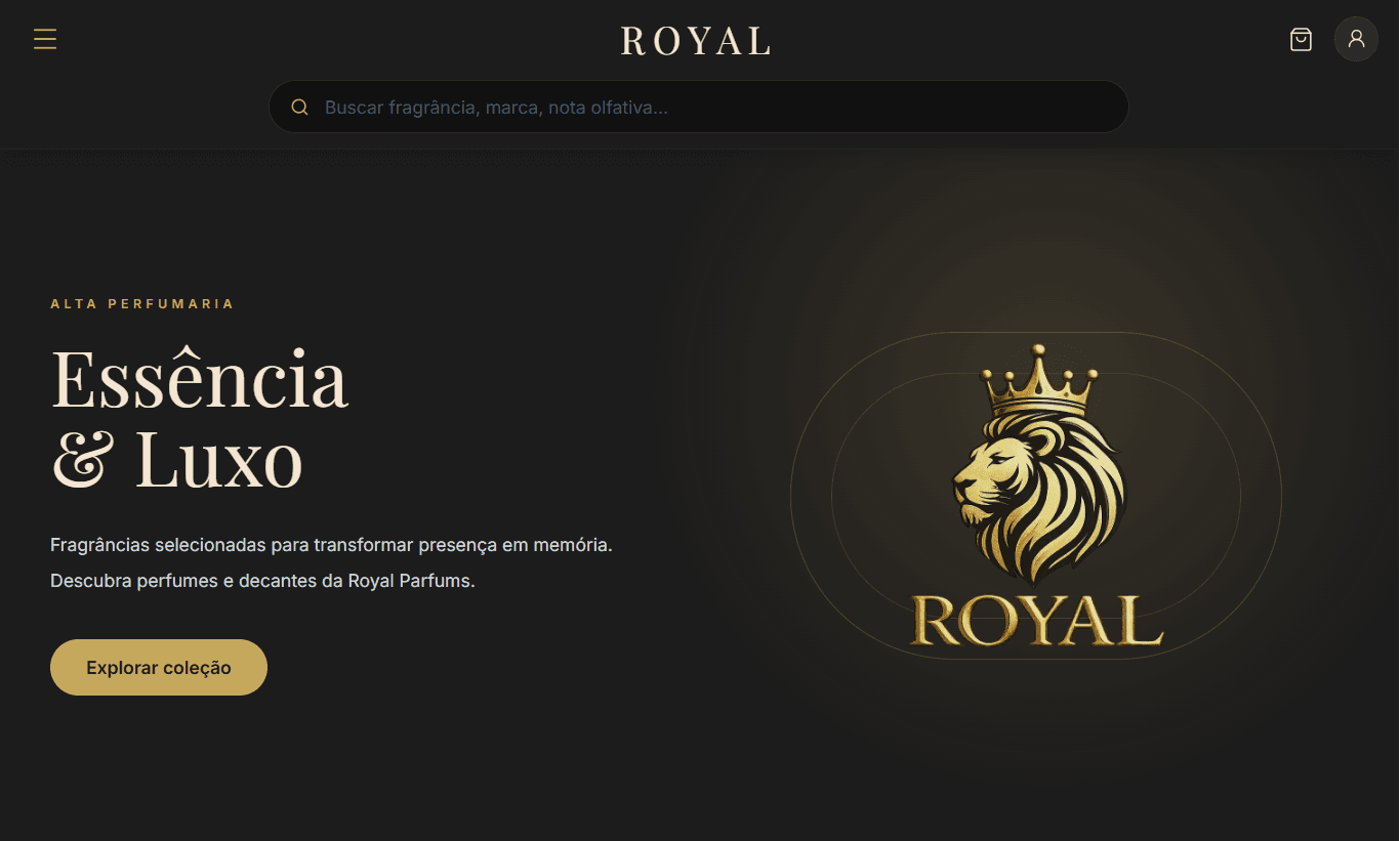 Preview do projeto Royal Parfums