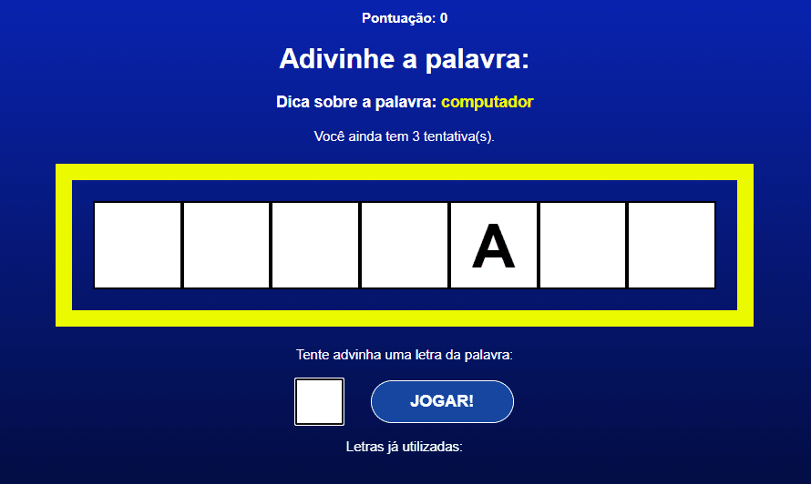 Preview do projeto Secret Word